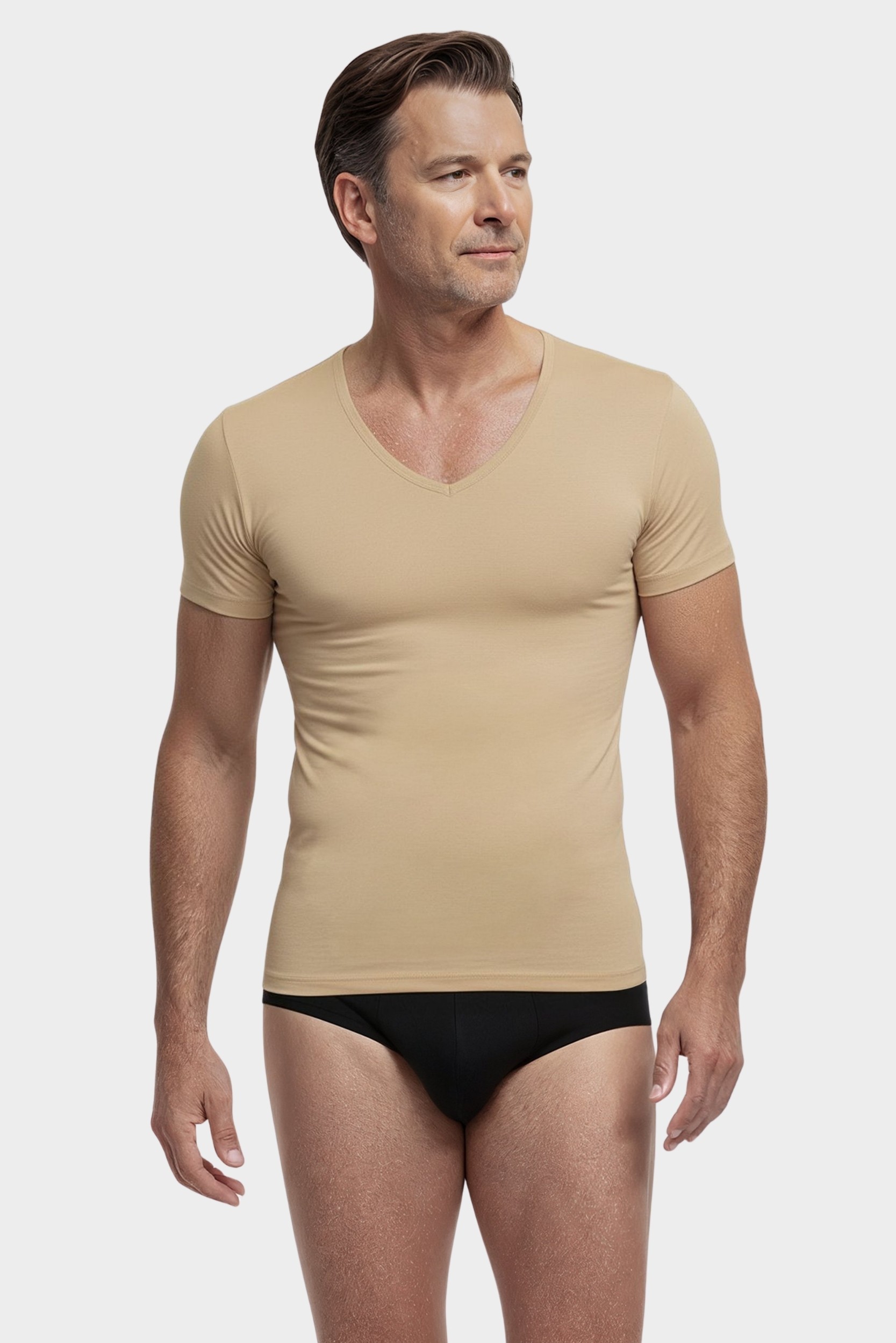 conta Herren Kurzarmshirt V-Ausschnitt in Farbe ton Größe L