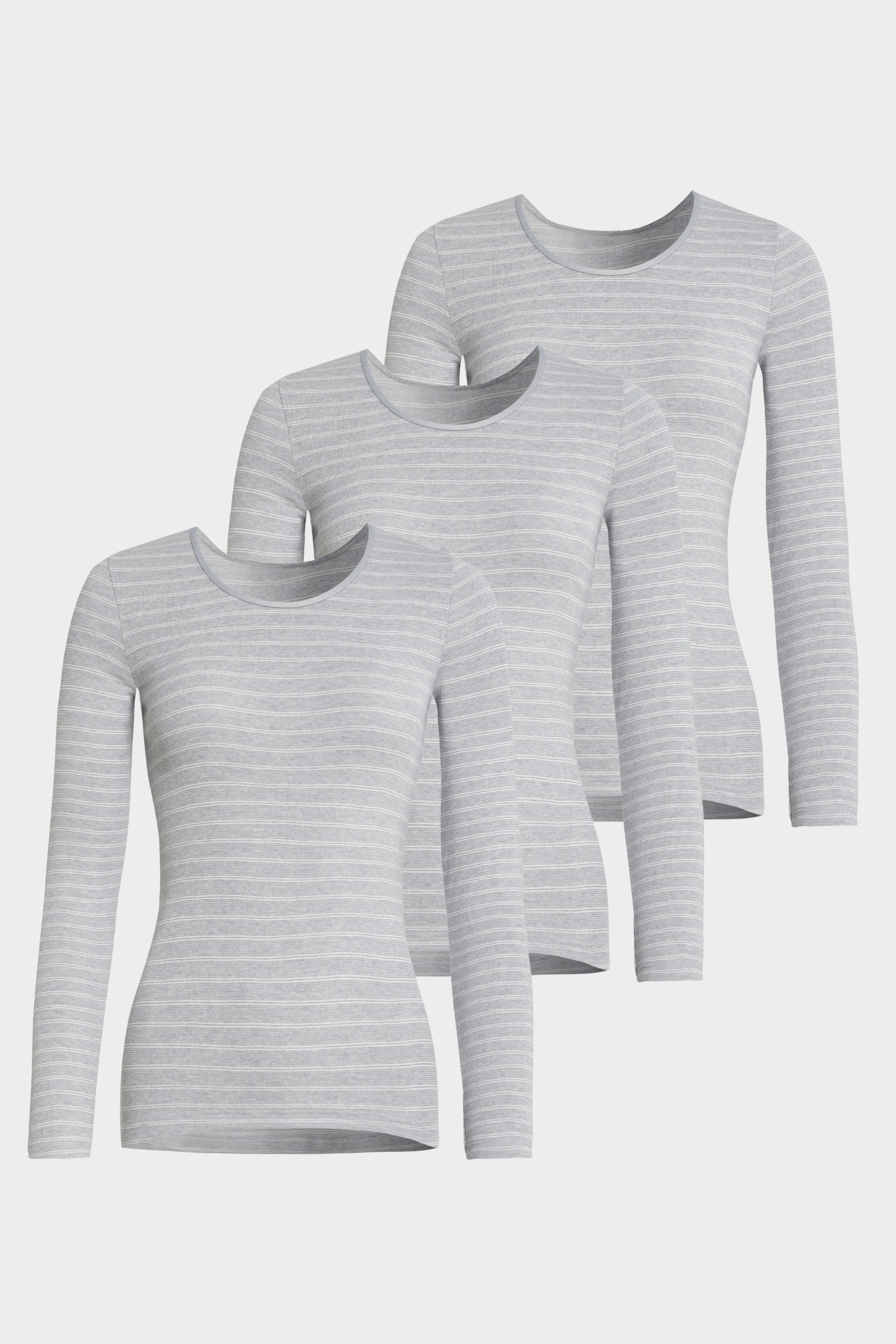 conta Damen Thermo langarm Shirt 3er Pack in Farbe sterling geringelt Größe 44