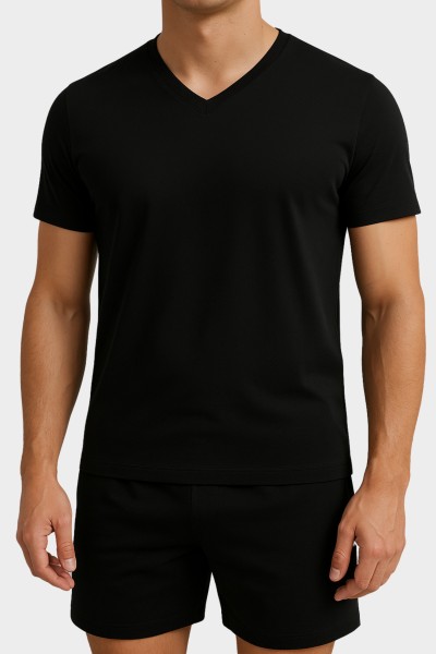 kurzarm Shirt V-Ausschnitt