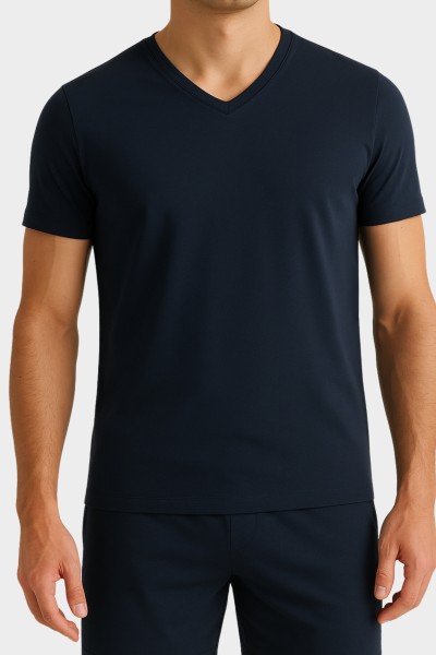 kurzarm Shirt V-Ausschnitt
