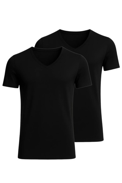 kurzarm Shirt V-Ausschnitt [2er Pack]