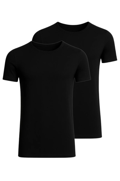 kurzarm Shirt Rundhals [2er Pack]