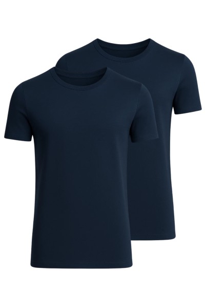 kurzarm Shirt Rundhals [2er Pack]