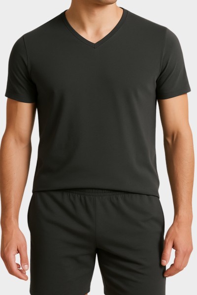 kurzarm Shirt V-Ausschnitt